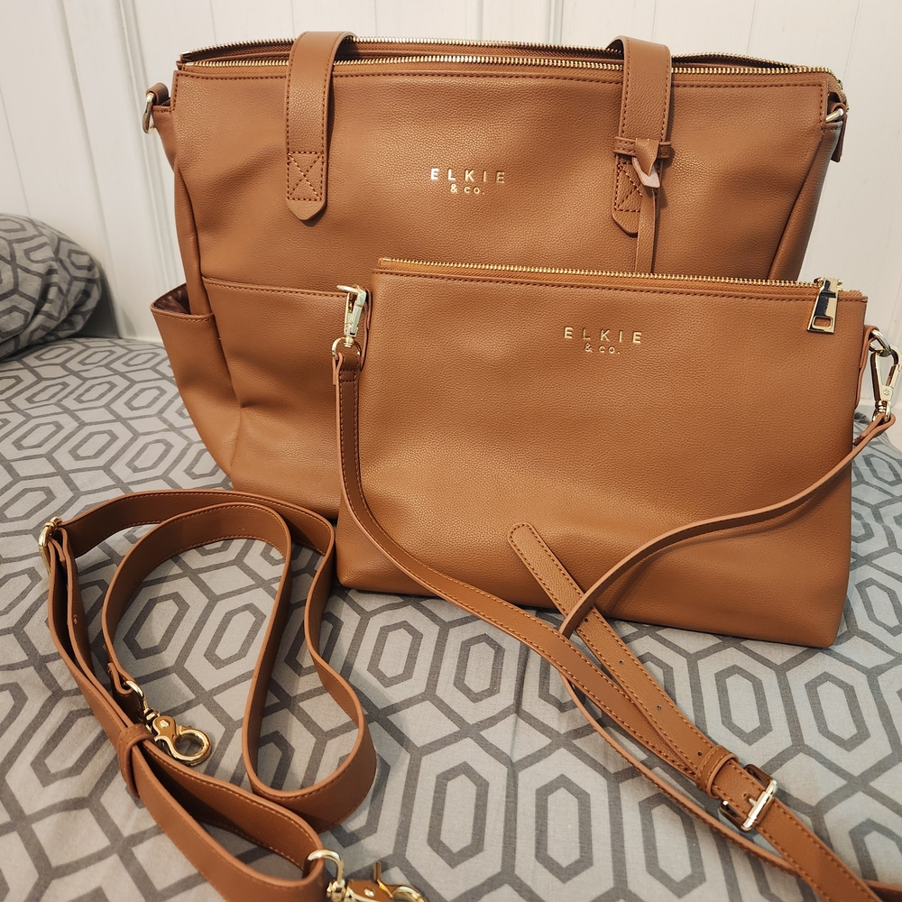 Elkie & Co. Mint Condition Tote/Diaper Bag Convertible Backpack W/Clutch